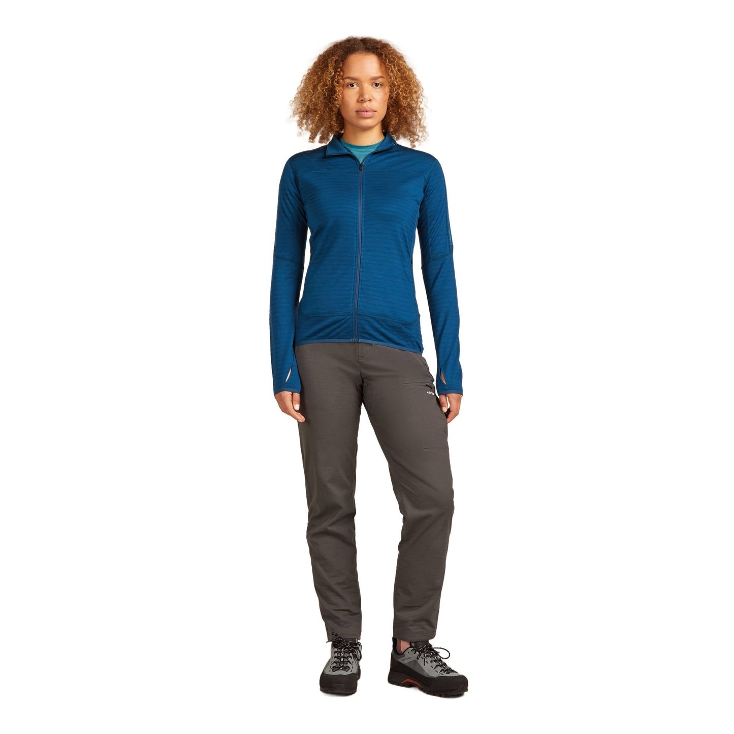 Icebreaker 300 RealFleece Descender Womens LS Zip - Skiis & Biikes