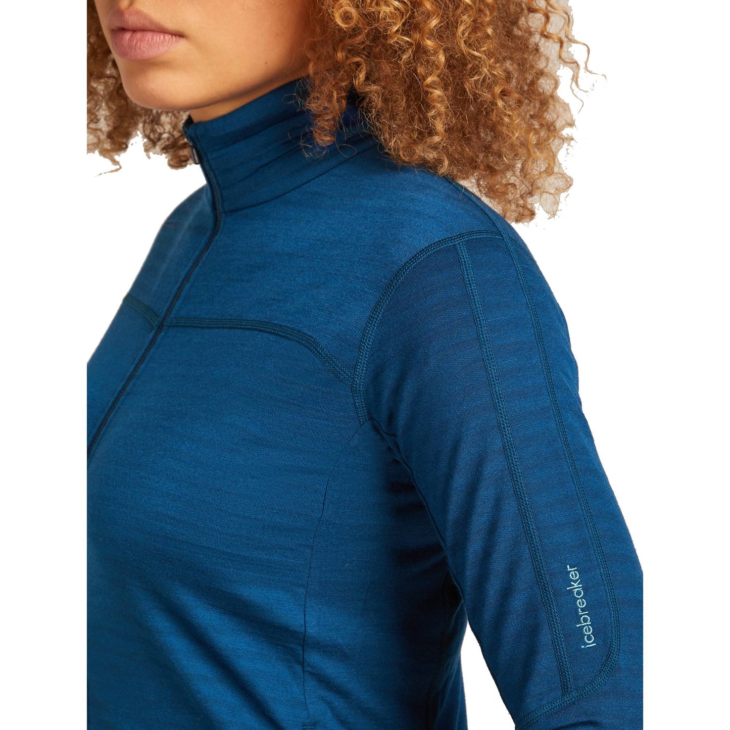Icebreaker 300 RealFleece Descender Womens LS Zip - Skiis & Biikes