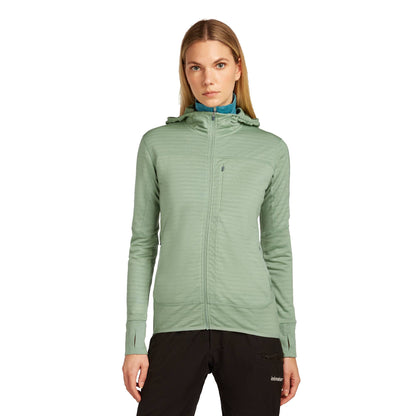 Icebreaker 300 RealFleece Descender Womens LS Zip Hoodie - Skiis & Biikes