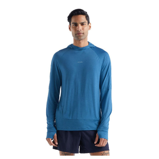 Icebreaker Cool - Lite Mens LS Hoodie - Skiis & Biikes