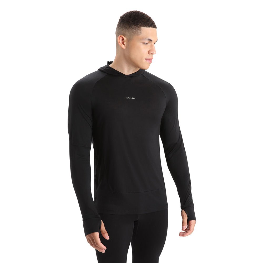 Icebreaker Merino 125 Cool - Lite Sphere Mens LS Hoodie - Skiis & Biikes