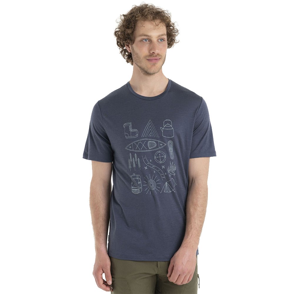 Icebreaker Merino 150 Tech Lite Camp Essentials Mens SS Tee - Skiis & Biikes