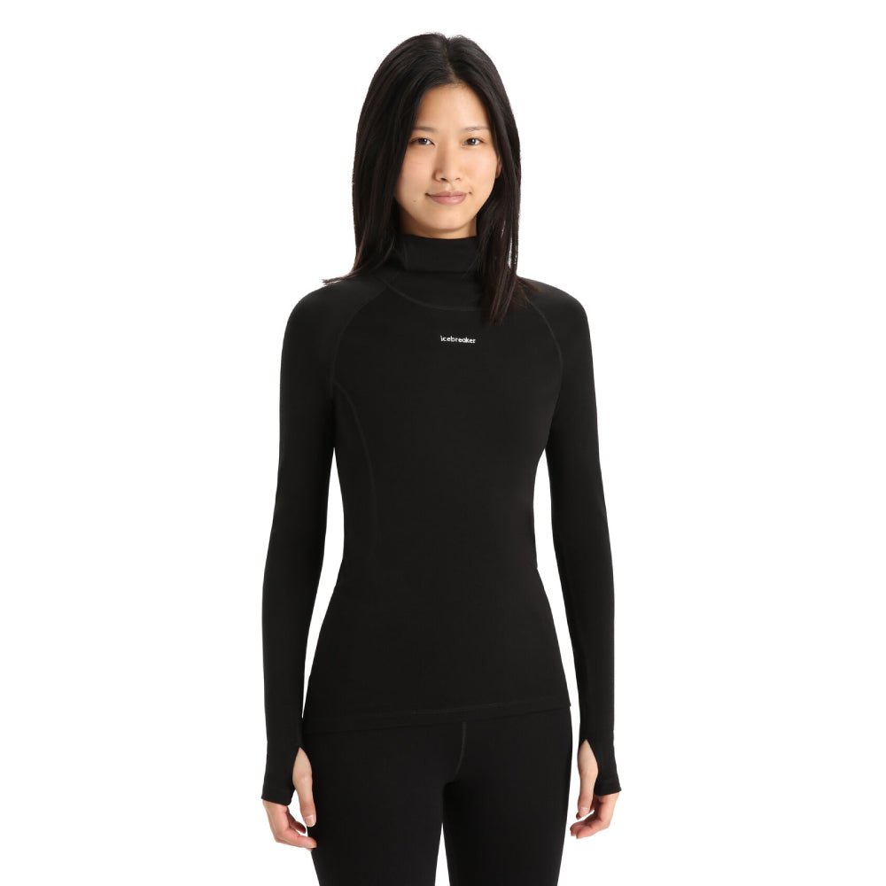 Icebreaker MerinoFine Womens LS Roll Neck - Skiis & Biikes