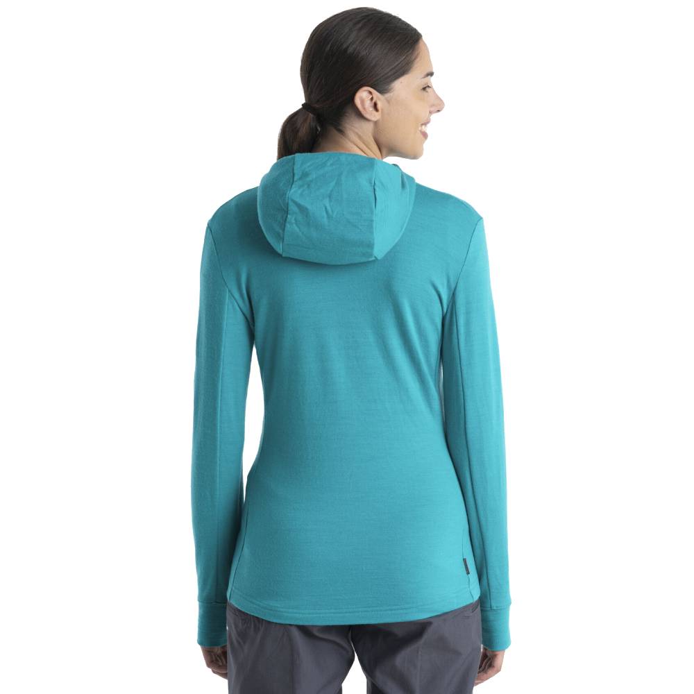 Icebreaker Quantum III Womens LS Zip Hoodie - Skiis & Biikes