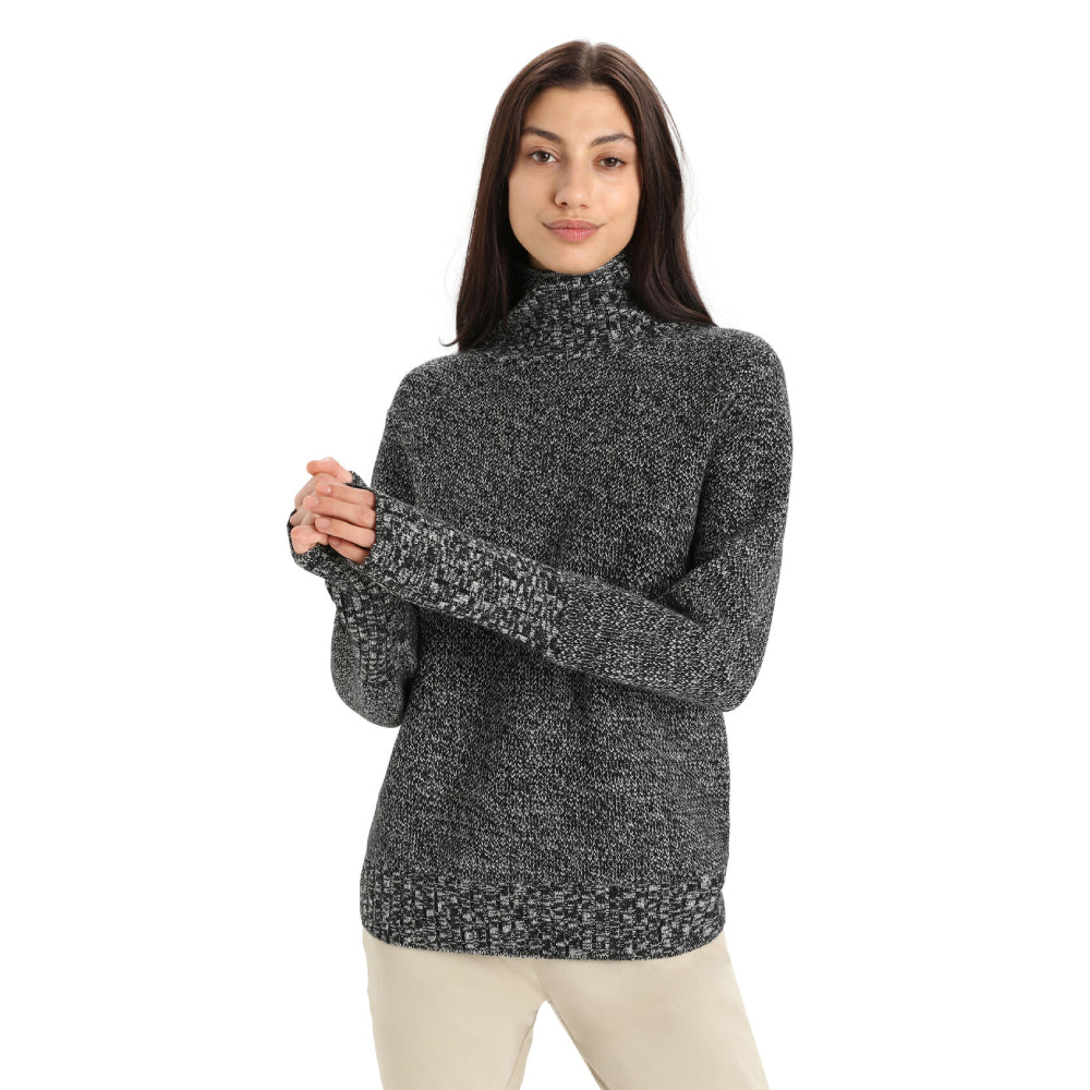 Icebreaker Seevista Womens Funnel Neck Sweater - Skiis & Biikes