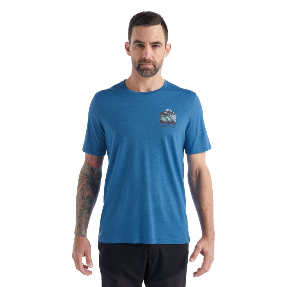 Icebreaker Tech Lite II South Alp Mens SS Tee - Skiis & Biikes