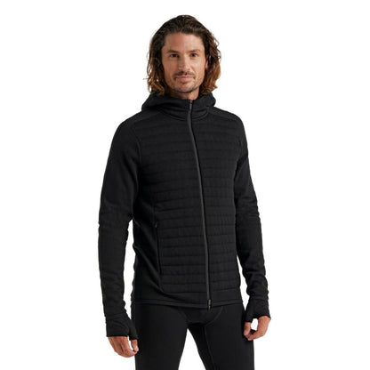 Icebreaker ZoneKnit Mens LS Zip Hoodie - Skiis & Biikes