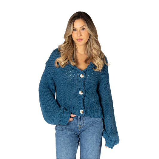 Lyla + Luxe Lillian Womens Hand Knit Cardigan 2027