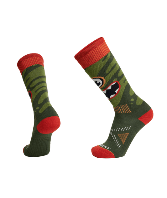 Le Bent Light Cushion Monster Party Kids Sock - Skiis & Biikes