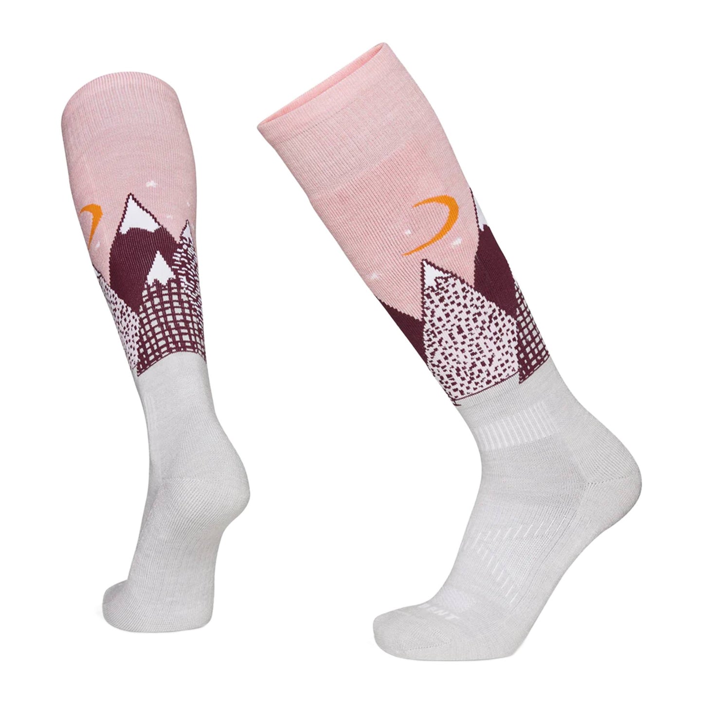 Le Bent Light Cushion Snowy Mountains Kids Sock - Skiis & Biikes