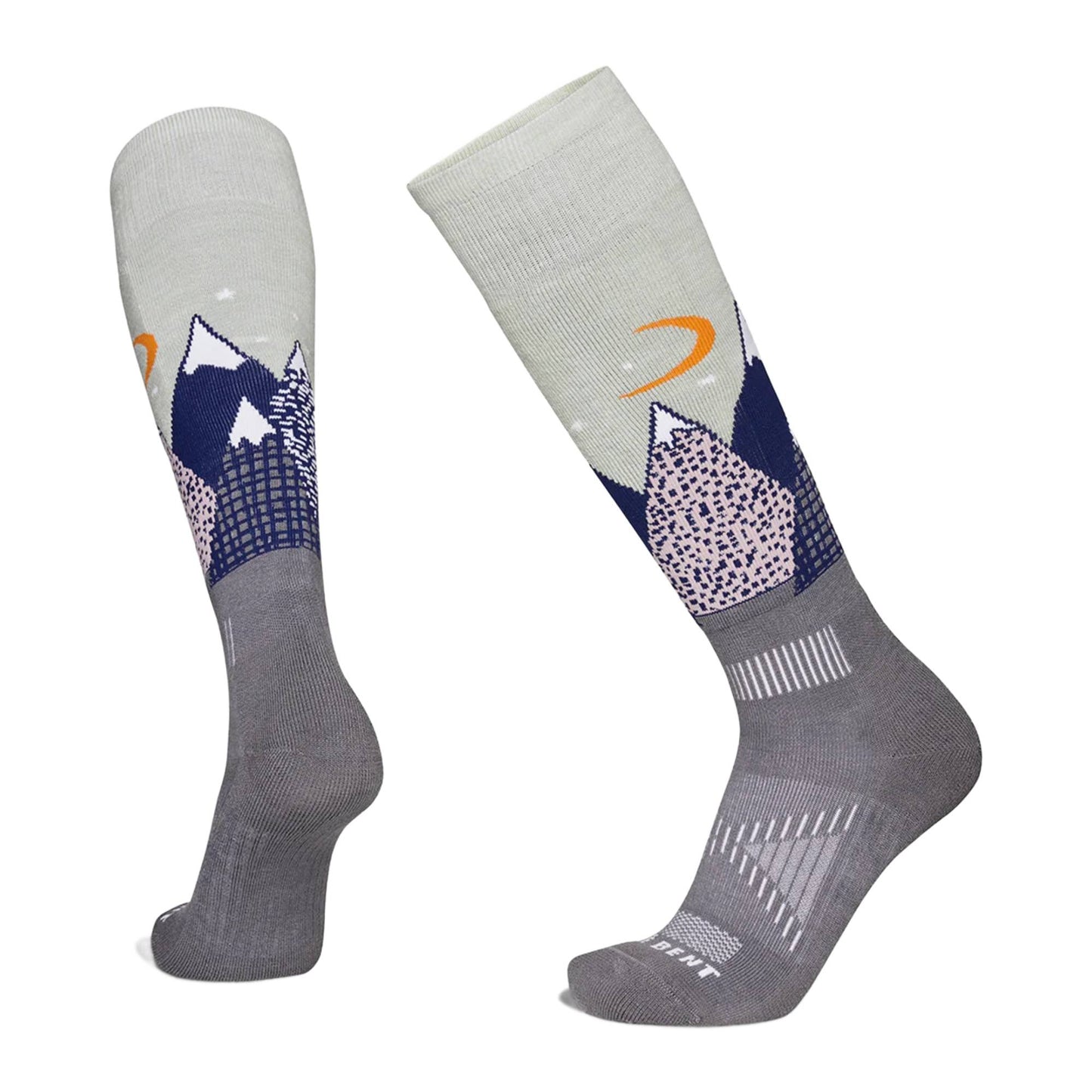 Le Bent Light Cushion Snowy Mountains Kids Sock - Skiis & Biikes