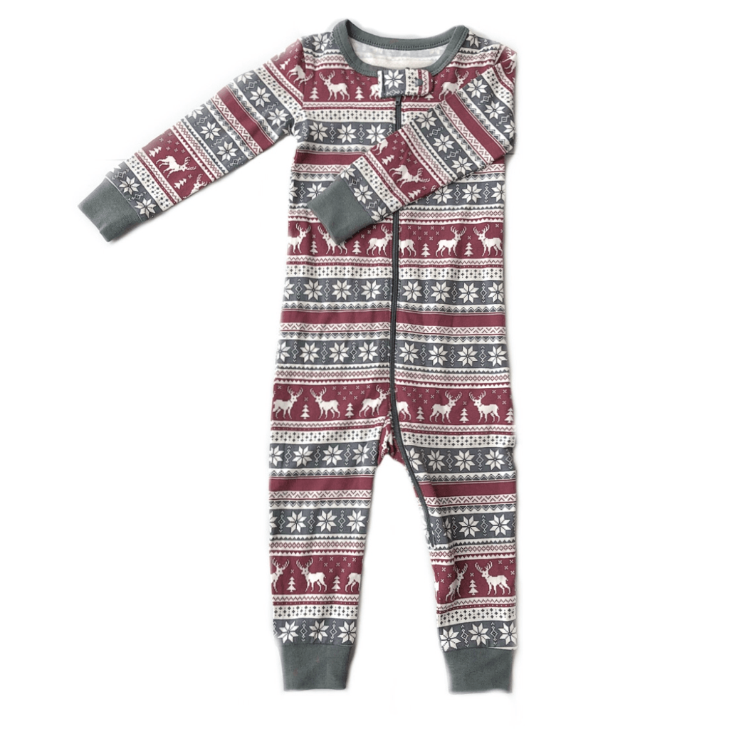 Lola & Taylor Fair Isle Fawn Infant Romper 2020 - Skiis & Biikes