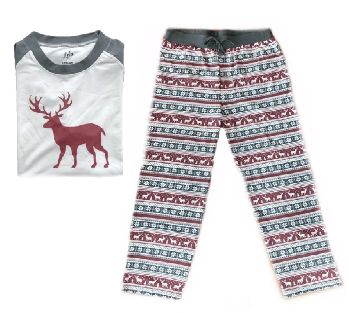Lola & Taylor Fair Isle Fawn Mens PJ Set 2020 - Skiis & Biikes