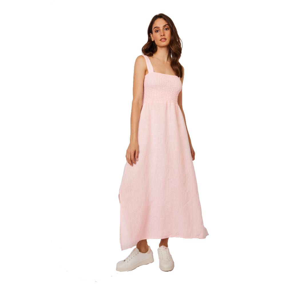Pistache Womens Bunched Top Linen Dress 2023 Skiis & Biikes Pistache Womens Bunched Top Linen Dress 2023 Skiis & Biikes