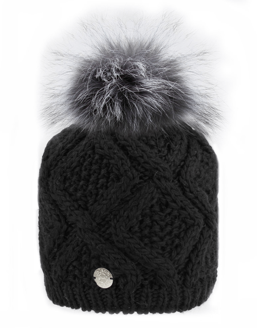 Pleau Womens Hat with Fur Pom - Skiis & Biikes