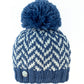 Pleau Womens Herringbone Hat with Pom - Skiis & Biikes