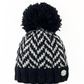 Pleau Womens Herringbone Hat with Pom - Skiis & Biikes