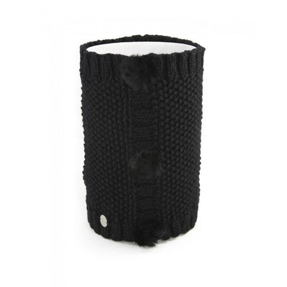 Pleau Womens Neckwarmer with Fur Poms - Skiis & Biikes
