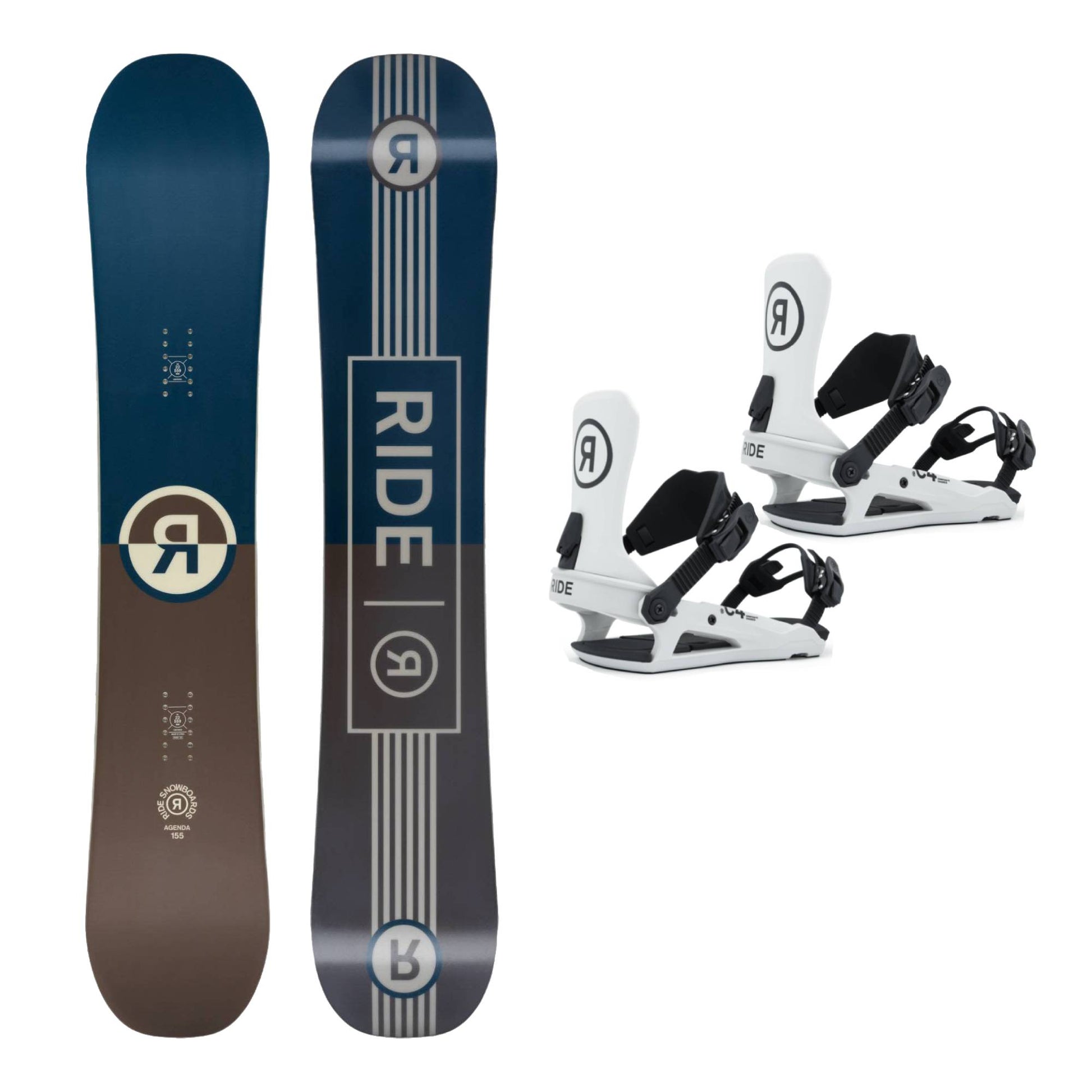 Ride Agenda Snowboard + C - 4 Snowboard Bindings 2026 Bundle - Skiis & Biikes