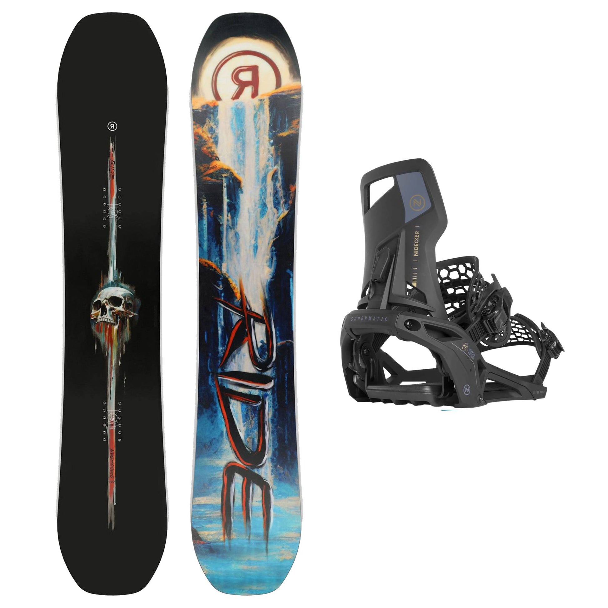 Ride Shadowban Snowboard and Nidecker Supermatic Bindings 2025 - Skiis & Biikes