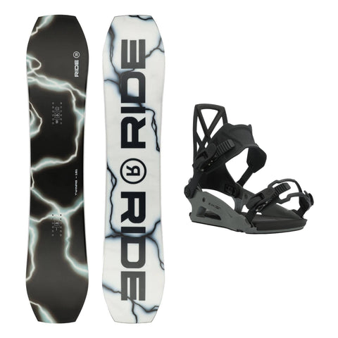 Ride Twinpig Snowboard and Ride C-4 Bindings 2025 – Skiis & Biikes