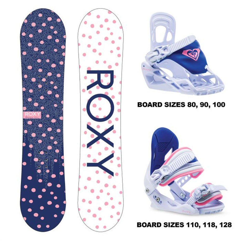 Roxy Poppy Kids Snowboard Package 2023 - Skiis & Biikes