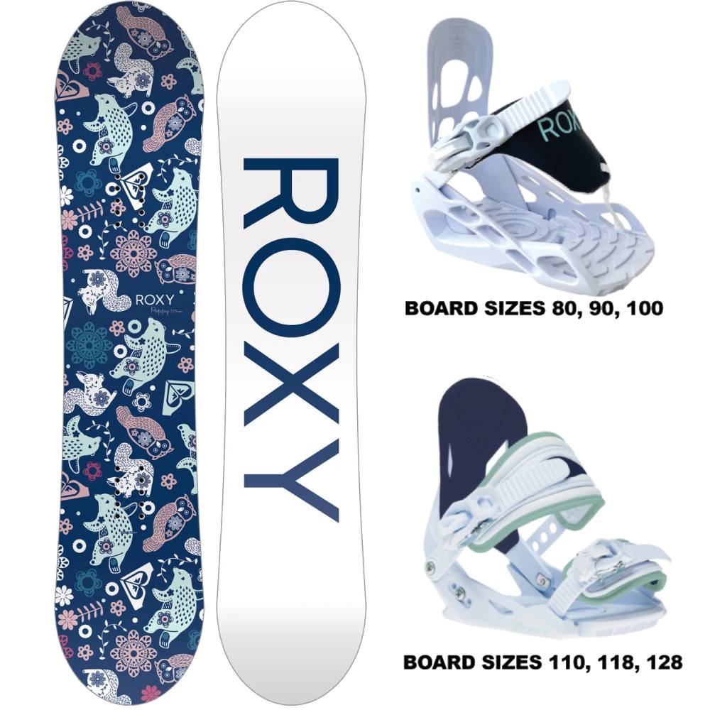 Roxy Poppy Kids Snowboard Package 2024 - Skiis & Biikes