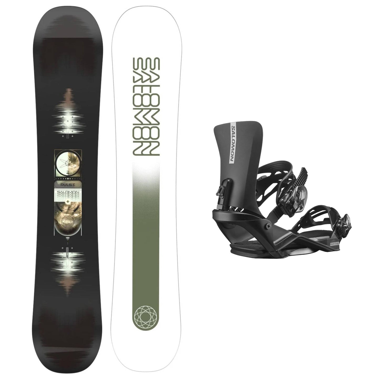 Salomon Pulse Snowboard and Rhythm Bindings 2025 - Skiis & Biikes