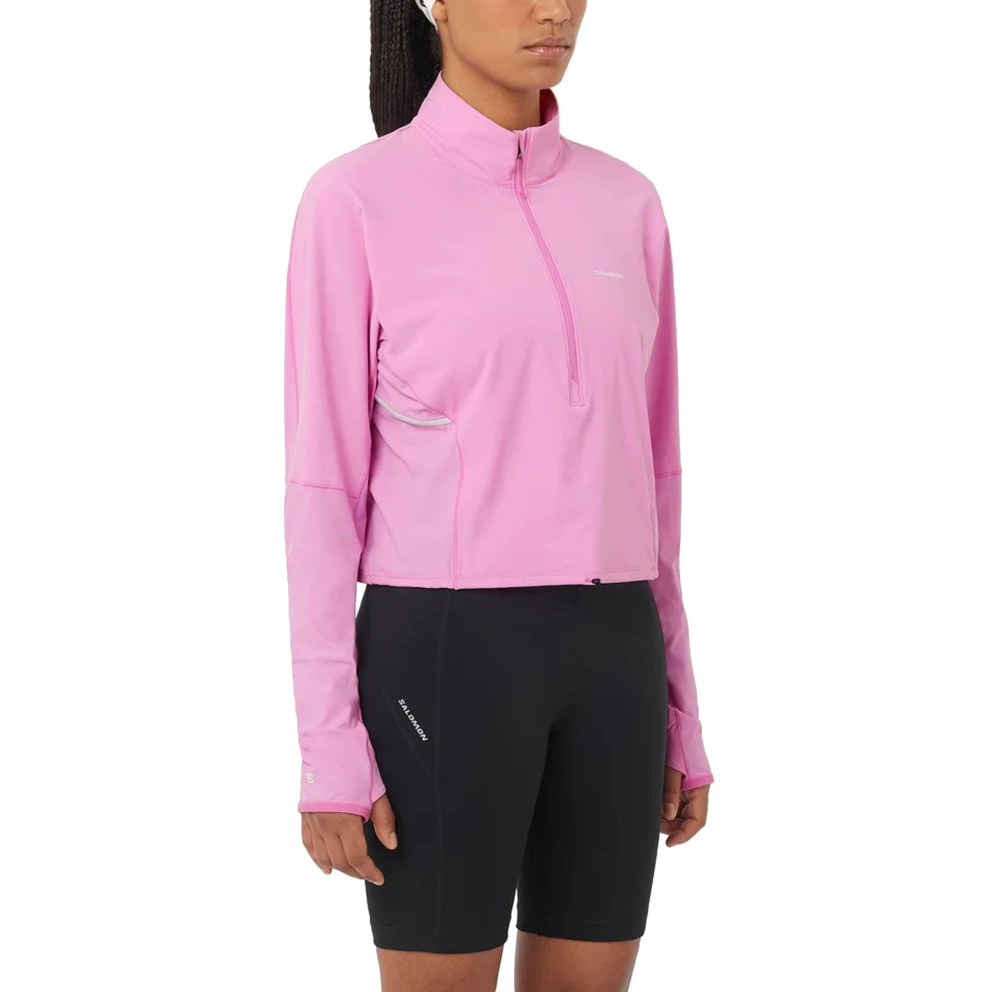 Salomon Sense Aero Zip Neck Womens Shirt - Skiis & Biikes