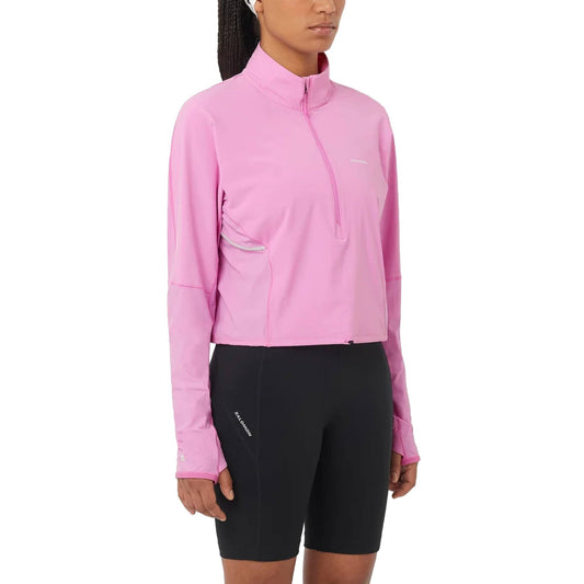 Salomon Sense Aero Zip Neck Womens Shirt - Skiis & Biikes