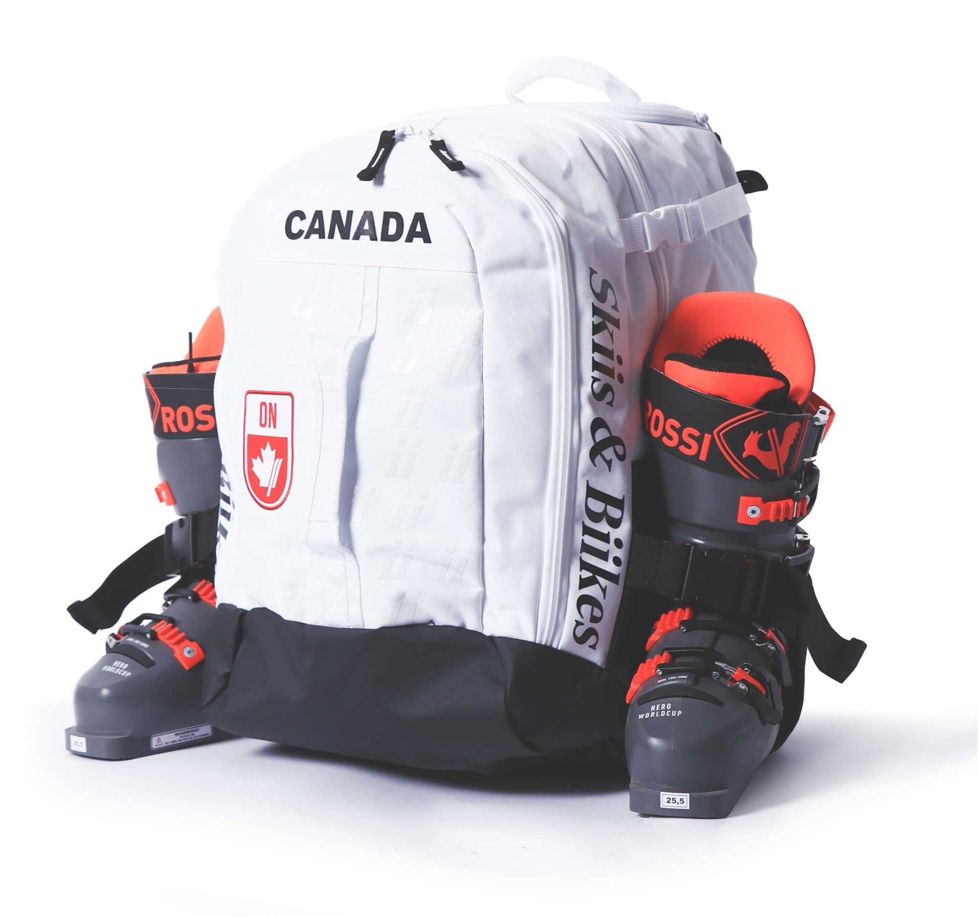 S&B x Alpine Ontario White Bootbackpack - Skiis & Biikes