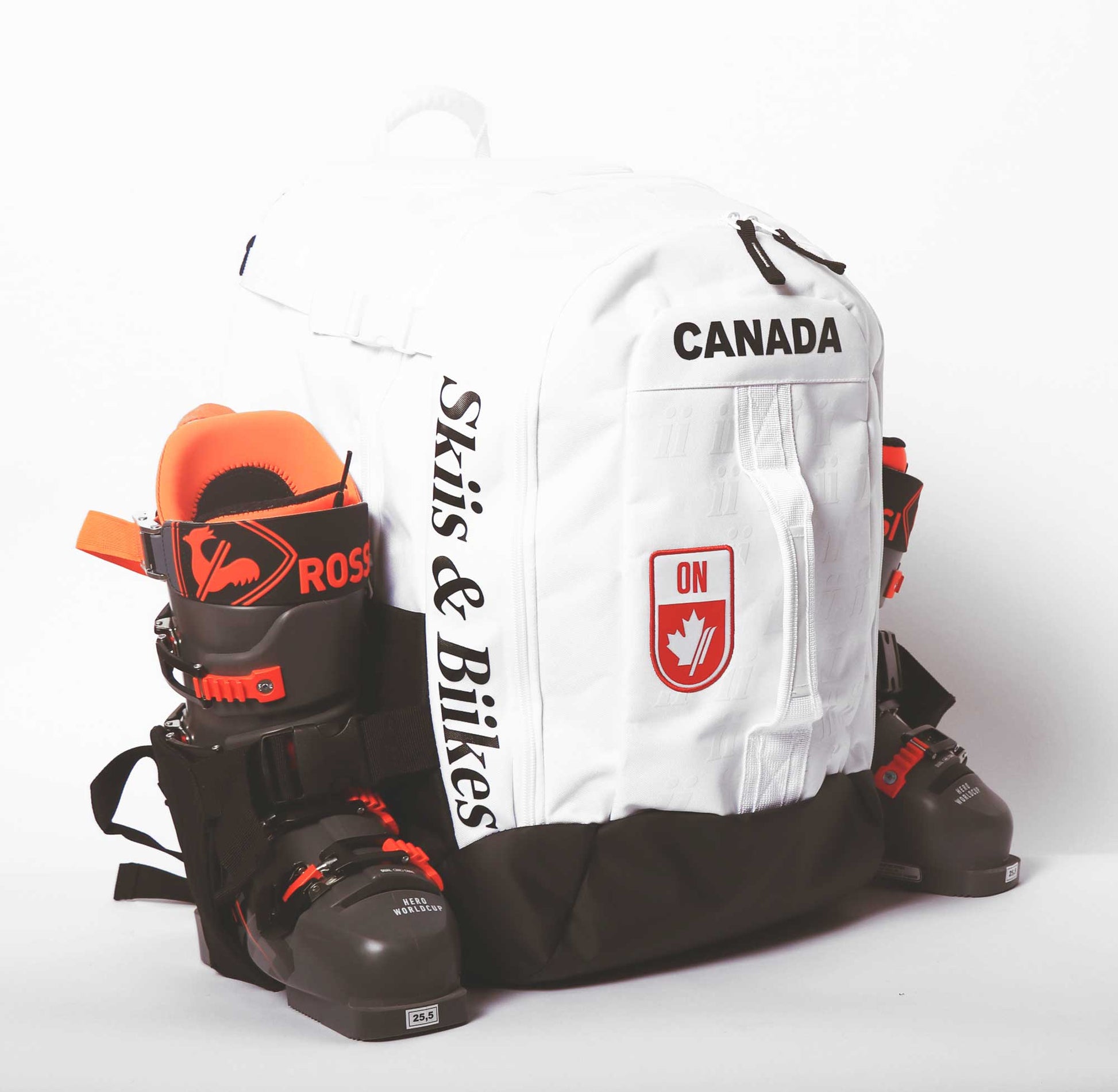 S&B x Alpine Ontario White Bootbackpack - Skiis & Biikes