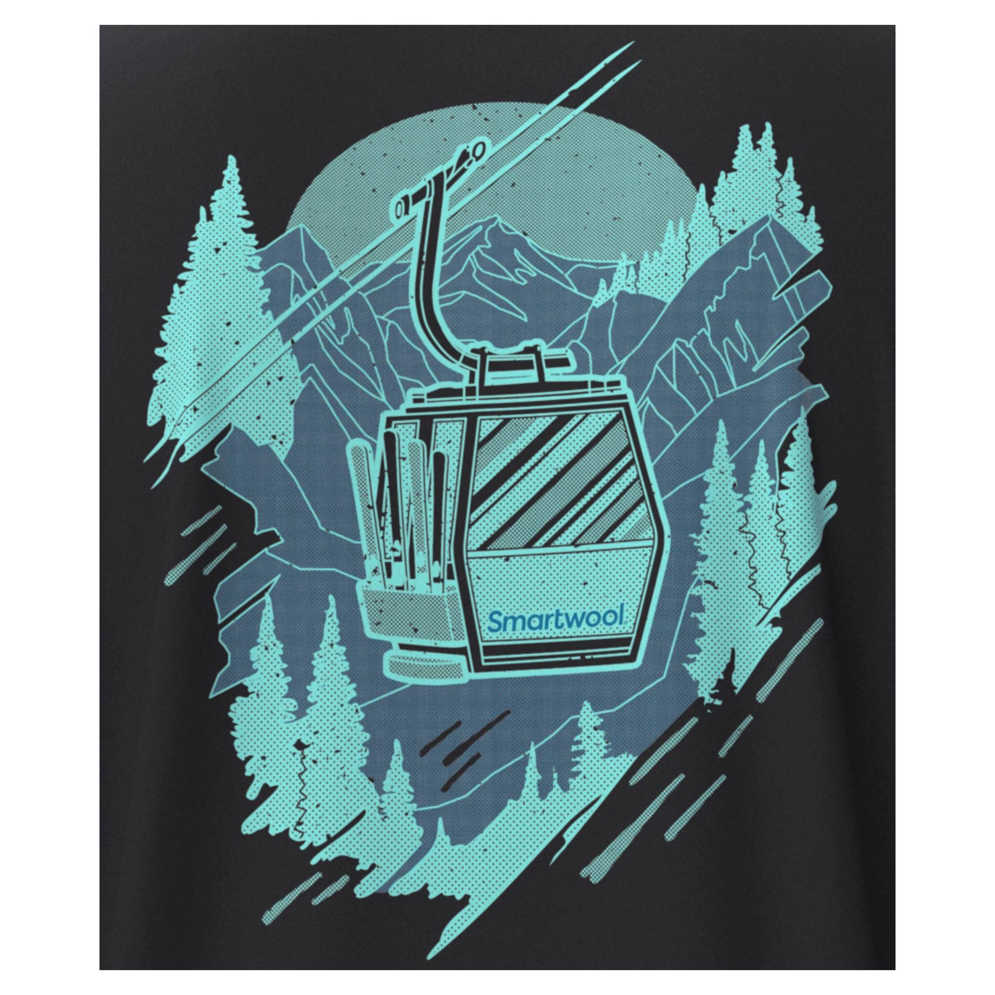 Smartwool Gondola View Mens LS Graphic Tee - Skiis & Biikes