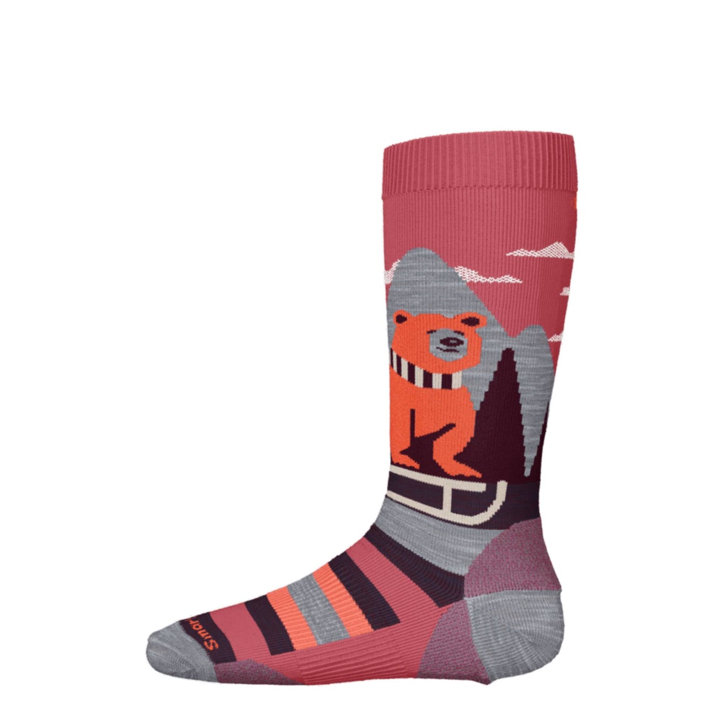 Smartwool Ski Light Cushion Sleigh Bear OTC Kids Sock - Skiis & Biikes