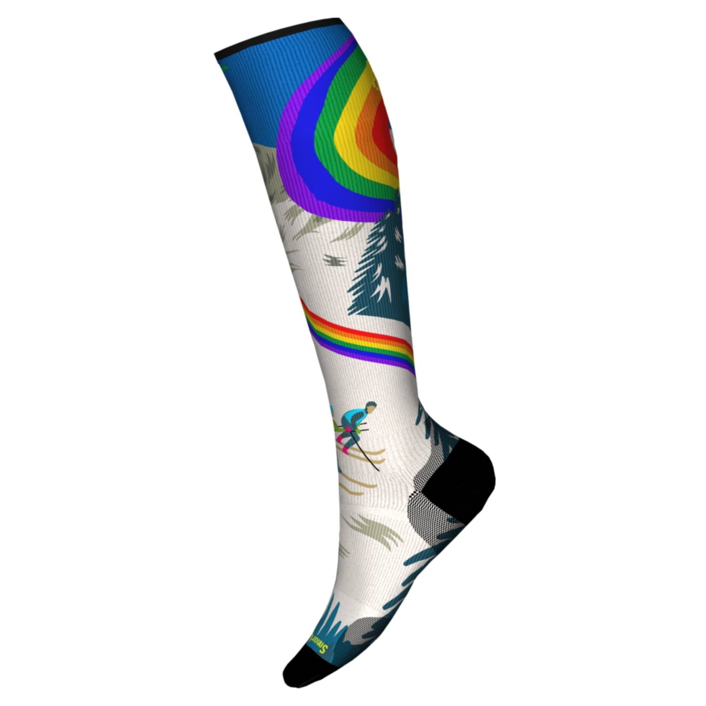 Smartwool Ski Zero Cushion Rainbow Trails Mens OTC Sock - Skiis & Biikes