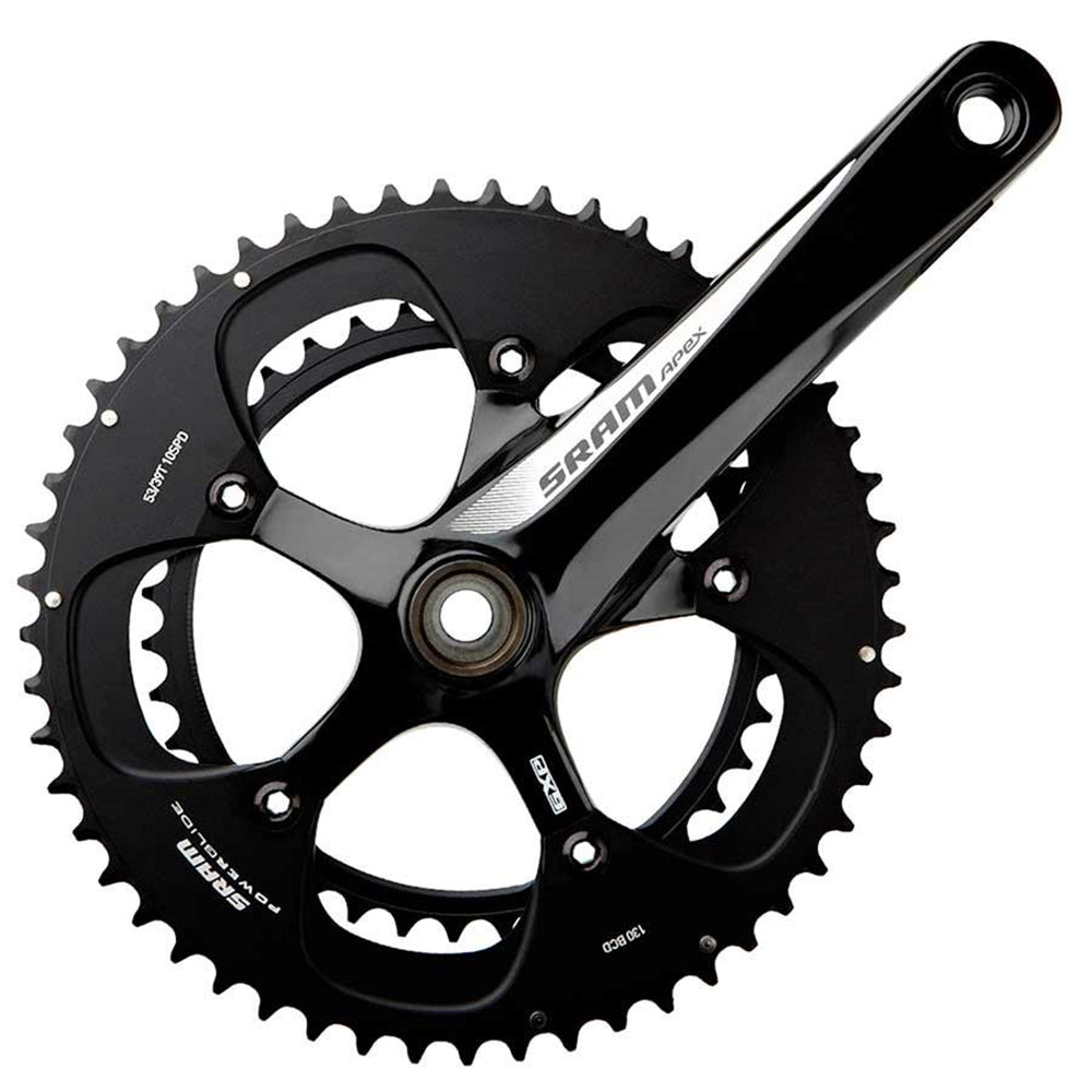 SRAM, Apex, Crankset, 10sp, 172.5mm, 34/50, BCD: 110, GXP, CL: 44.5mm, White, 890g - Skiis & Biikes