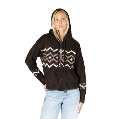 Lyla + Luxe Ranch Womens Fair Isle Zip Hoodie 2027