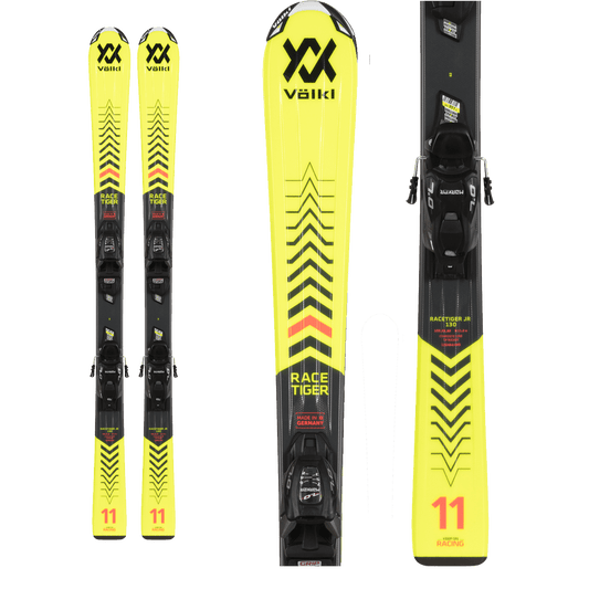 Volkl Racetiger Junior Ski 80 - 120 + VMotion 4.5 Junior Binding 2022 - Skiis & Biikes