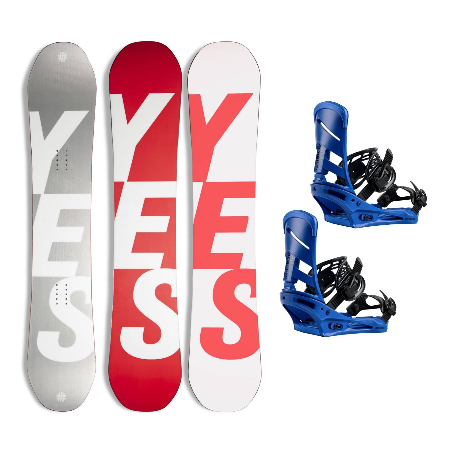 YES Basic Snowboard + Burton Mission Snowboard Bindings 2026 Bundle - Skiis & Biikes