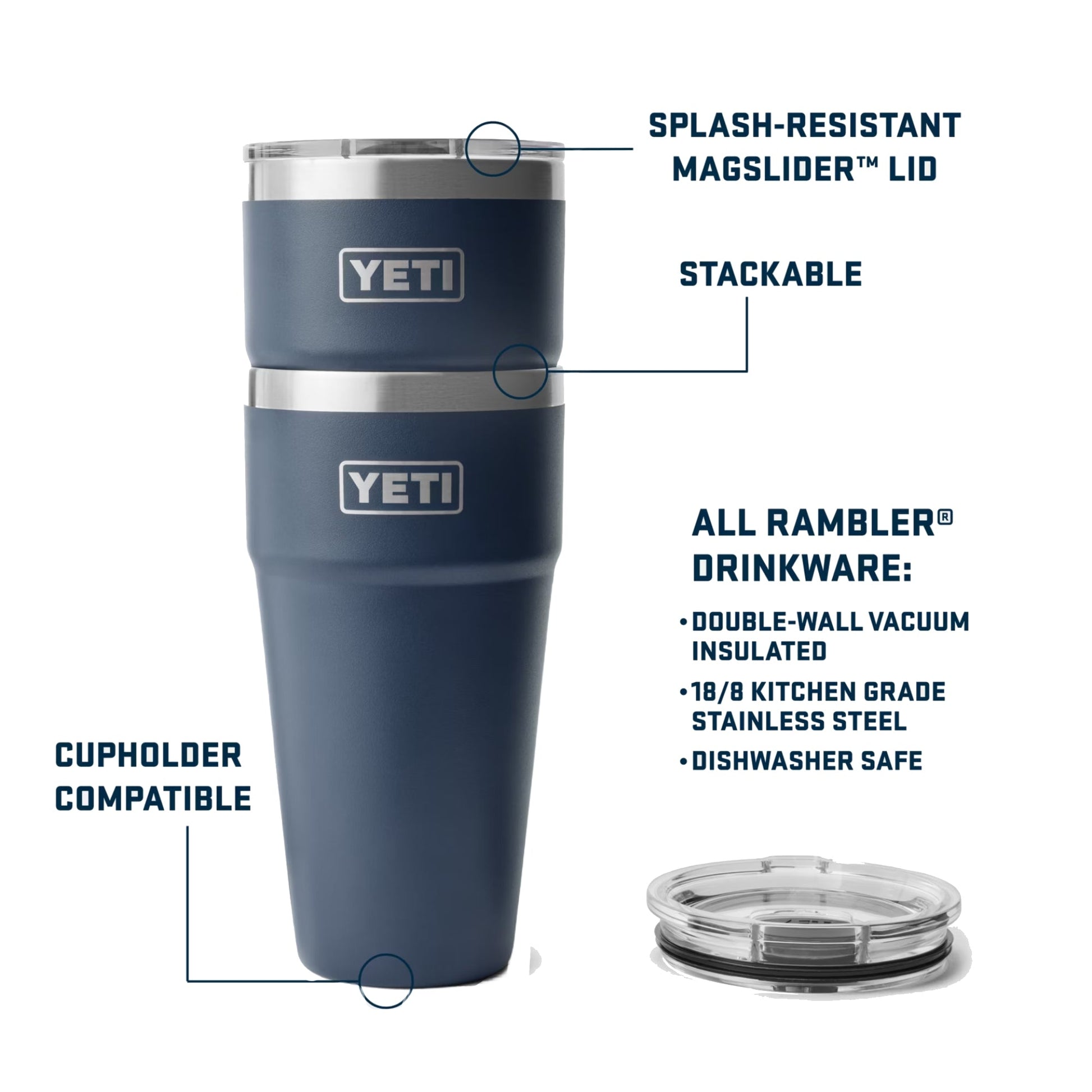 YETI Rambler 30oz Stackable Cup - Skiis & Biikes