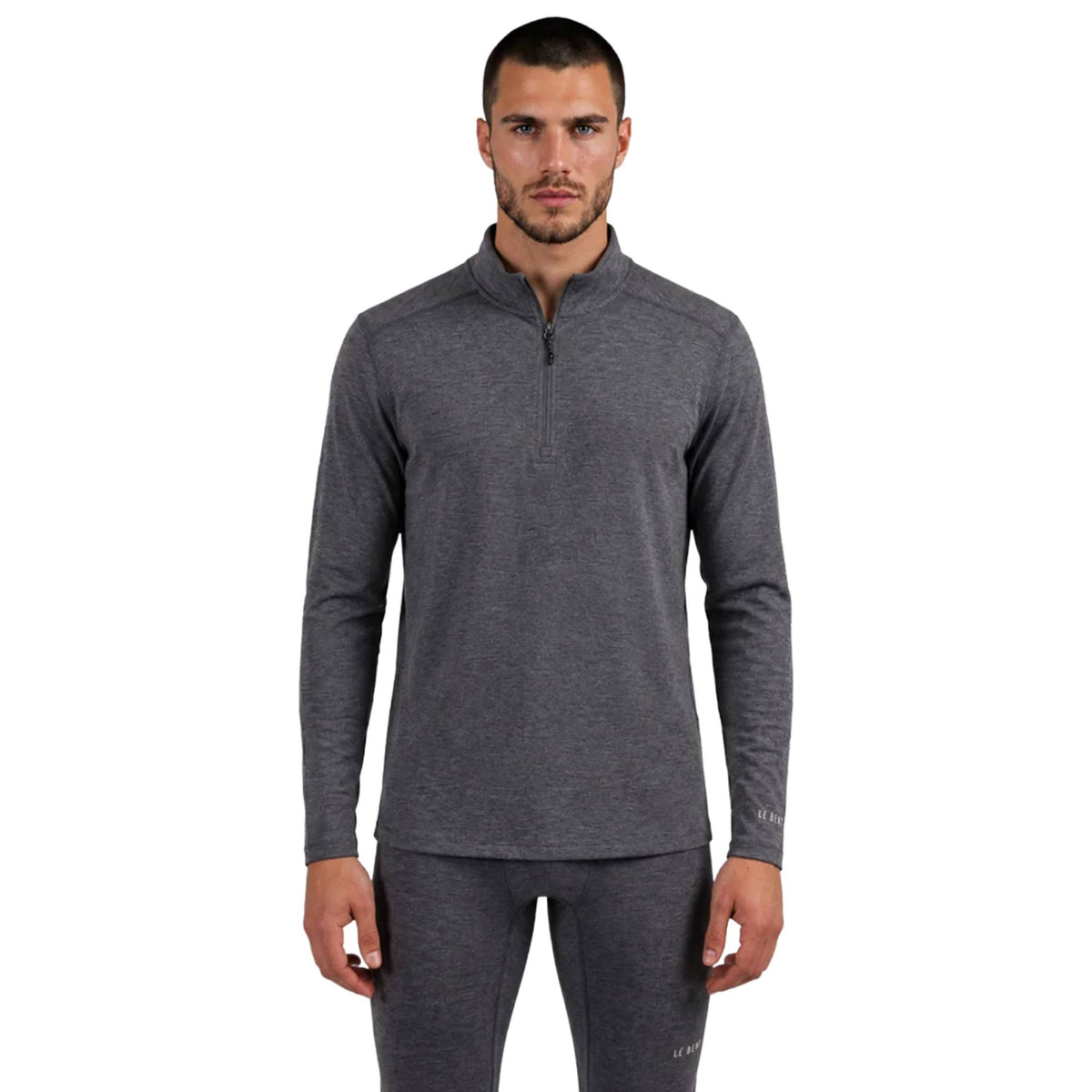 Le Bent Mens Heavyweight Grid Fleece 1/4 Zip 2027