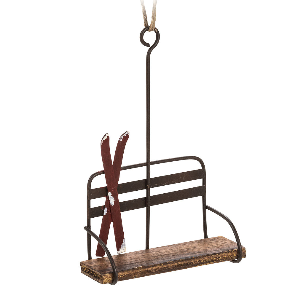 Abbott Chair Lift with Skis Ornament