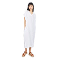 Pistache Womens Maxi Linen Dress with Hood 2022