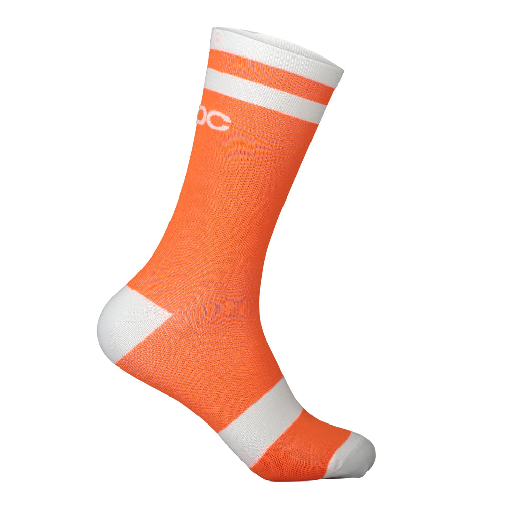 POC Lure MTB Long Socks Zink Orange Hydrogen White