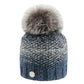 Pleau Womens Mottled Pattern Hat with Fur Pom