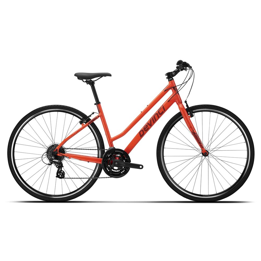 Devinci Milano StepThru Altus 21s Bike Uni Red Orange