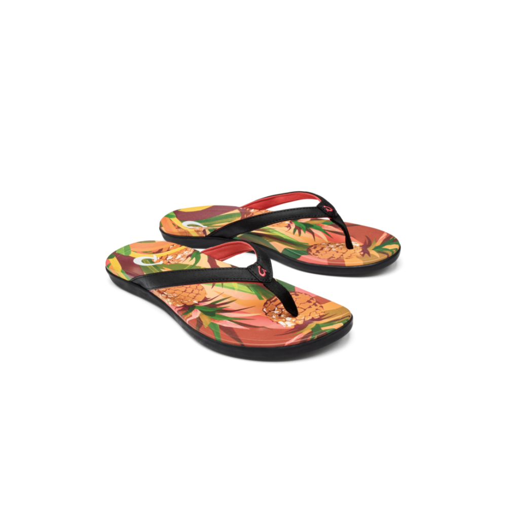 Olukai Ho'opio Hau Womens Sandal 2023 Shell Coral Pineapple