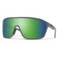 Smith Boomtown Sunglasses Matte Cement | ChromaPop Polarized Green Mirror