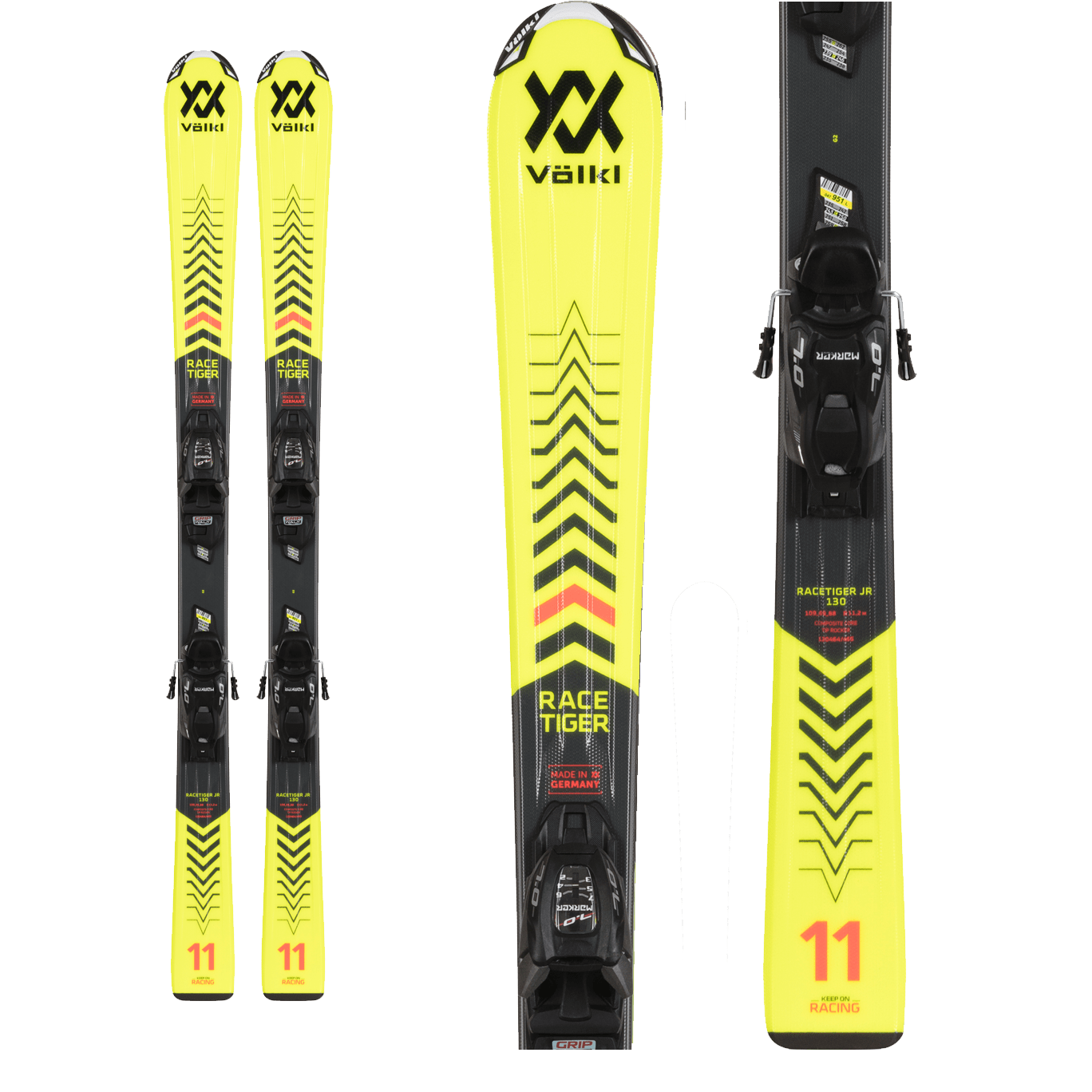 Volkl Racetiger Junior Ski 80 - 120 + VMotion 4.5 Junior Binding 2022
